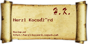 Herzl Kocsárd névjegykártya